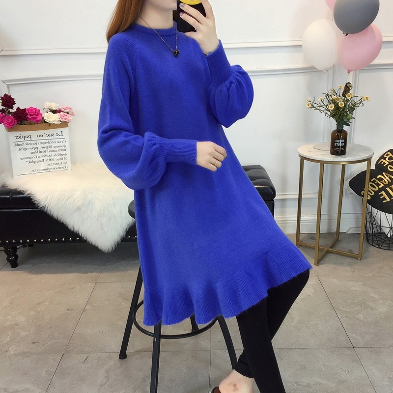 孕妇装秋装套装时尚款2021秋冬款宽松中长款毛衣加厚打底衫连衣裙