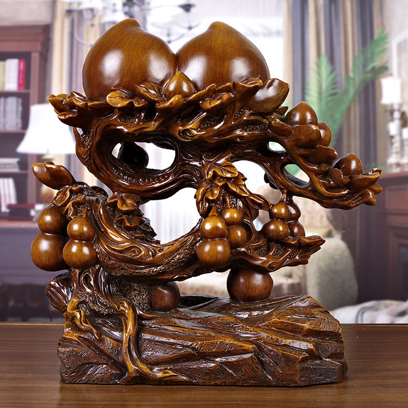 送礼寿桃摆件工艺品 送老人送长辈贺寿祝寿生日实用吉祥装饰礼品