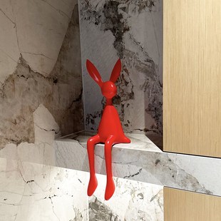 北欧风格 饰品轻奢 坐姿兔子摆件客厅酒柜玄关展示柜样板间桌面软装