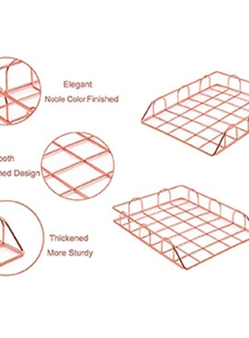1 Set Of 2 Office Supplies Metal Stackable File Document Let