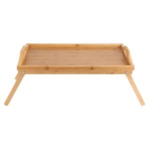 速发Foldable Bamboo Wood Bed Tray Breakfast On The Bed Lapto