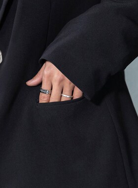 工厂销SAZ 金属感转动链条戒指素圈光版指环男女S情侣嘻哈无性别