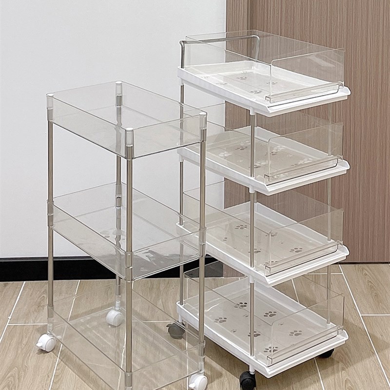 化妆品收纳推车可移动防尘化妆品落地置物架洗手间浴室夹缝收纳架使用感如何?