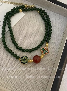 夏日爆款满天星不规则天然u绿松石蓝色锁骨链 轻奢高级感小众项链