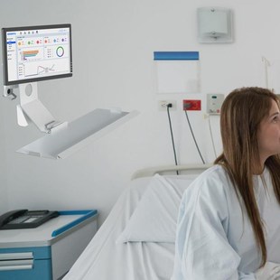 立摩工业重型设备显示器支架带键盘托架墙挂壁挂电脑显示屏挂架