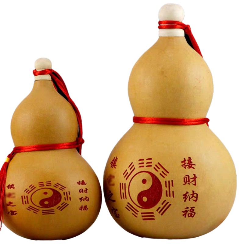 工厂销天然开口葫芦风水挂件开口开盖八卦进宝光身木Y葫芦黑色啡