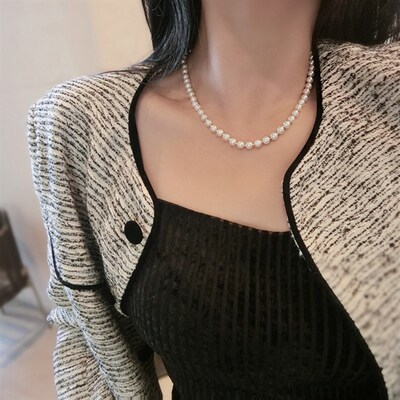 韩版潮女珍珠串珠短款项链气质甜美锁骨链个性流行饰品  78365
