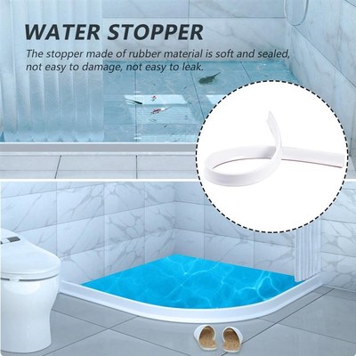 Shower Barrier Rubber Water Stopper Bathroom Water Dam Colla