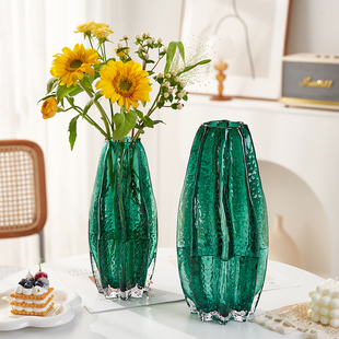 杨桃造型款玻璃花瓶现代样t板房家居电视柜客厅插花器软装饰品摆