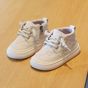 秋冬款学步鞋女宝宝鞋子软底高筒6一12个月1-2-3-4岁小童短靴男童