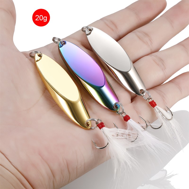 推荐1pcs Metal Spinner Spoon Lures Trout Fishing Lure Hard B