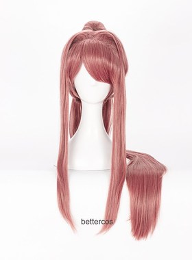 心跳文学部 莫妮卡Monika 赤陶色鬓角加长短发+虎卡 cos假发B235