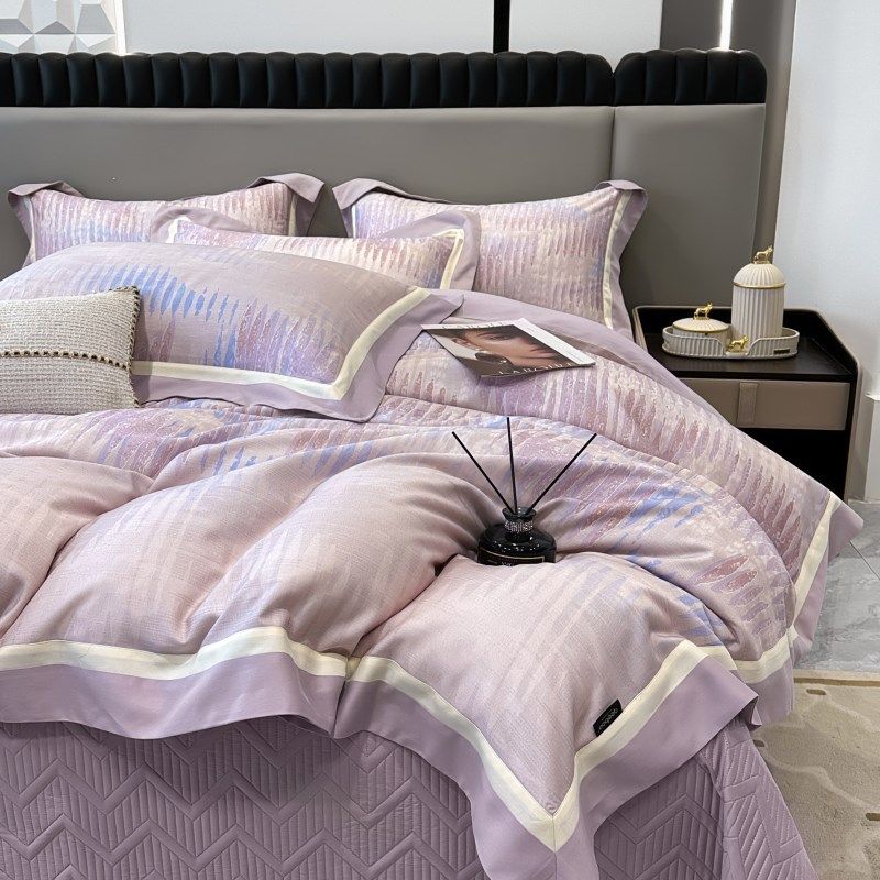 2024新款床盖款四件套全棉纯棉双面被套加厚床单别墅轻奢床上用品,床上用品,床品套件/四件套/多件套,淘宝优惠券,粉丝福利购,淘宝优惠卷