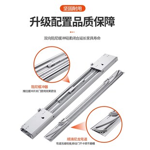 衣柜平移折叠门电视柜平趟巴士门滑轨阻尼缓冲轨道隐形门五金配件