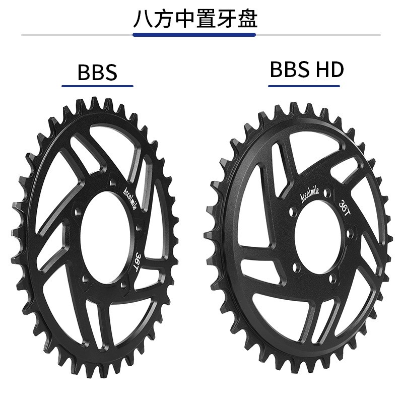 八方中置电机牙盘36T适用于BBS01 02电动自行车改装铝盘