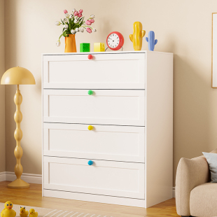 斗柜家用置物柜钢制儿童五斗柜卧室抽屉储物柜奶油风铁艺收纳柜子