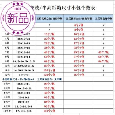 三层邮政半高ga纸箱快递纸盒打包发货包装纸箱加硬加厚物流包装盒