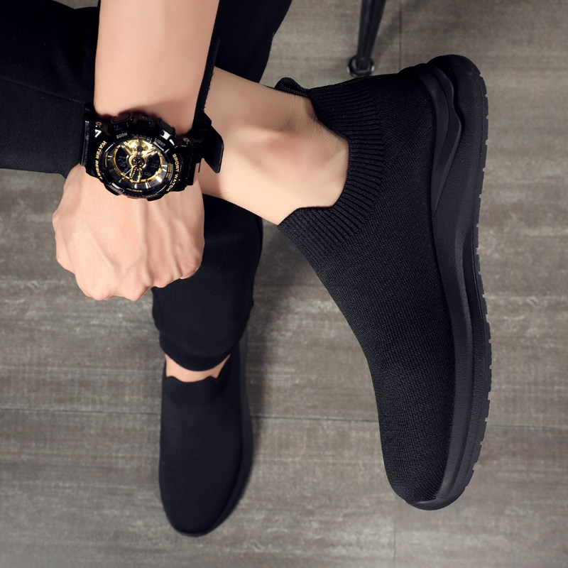 夏季男鞋透气一脚蹬布鞋男士袜鞋运动休闲鞋韩版潮飞织鞋懒人鞋子,流行男鞋,布鞋,淘宝优惠券,粉丝福利购,淘宝优惠卷