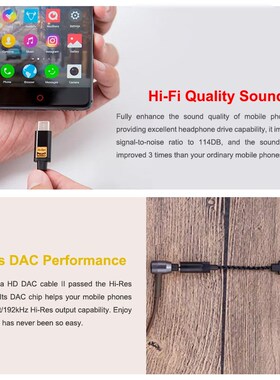 HIDIZS Sonata II HD USB DAC Hi Res Type C to 3.5mm Headphon