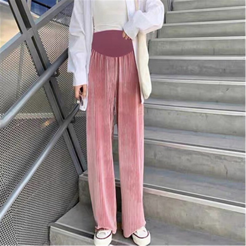 孕妇裤秋冬季网红秋装外穿阔腿裤加绒秋款休闲宽松U运动长裤子冬