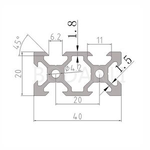 新品工业铝型材欧标2040v-slot型材 2040V槽铝型材铝合金型材