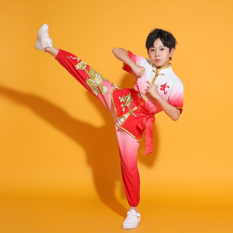 儿童武术服装演出服练功服中国功夫表演武术馆训练服男女幼儿舞蹈