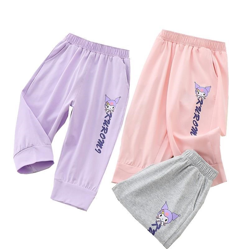 女童七分裤夏季薄款外穿套装儿中童运动纯棉裤宝宝休闲马裤短新品