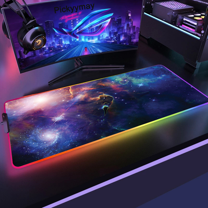 Spaat Large RGB Mousqe Pad Gcming Mousepad LED Mouse Mae Gam