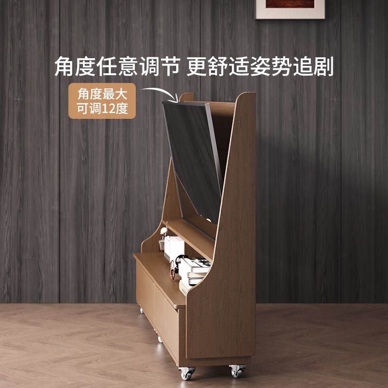 实木可移动电视机柜客厅家用小户型现代简约落地收纳储物电视支架