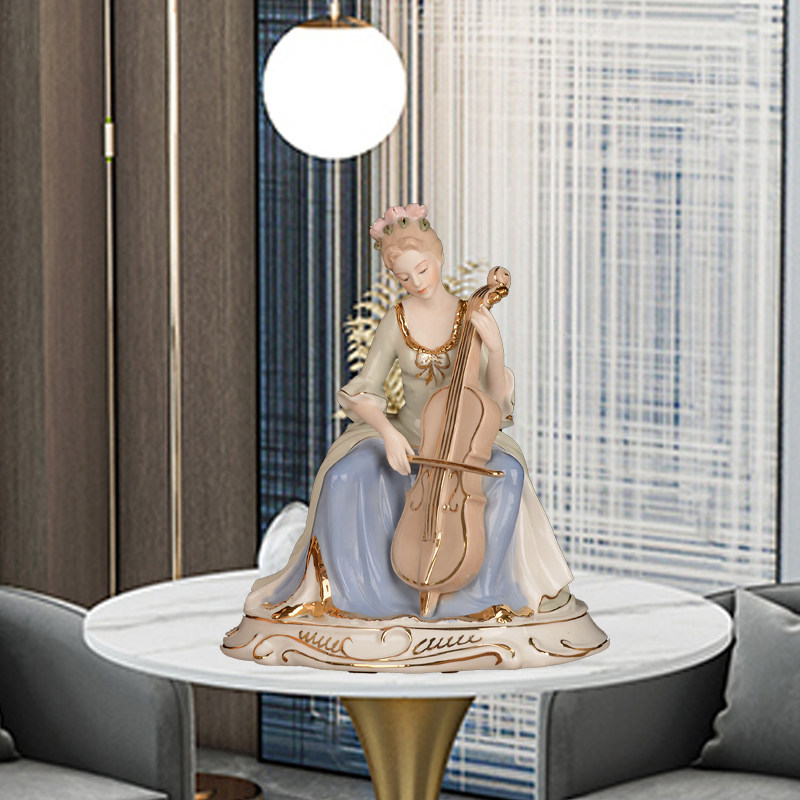 欧式陶瓷大提琴工艺品摆设现代家居客厅卧室装饰品酒柜电视柜摆件,家居饰品,装饰摆件,淘宝优惠券,粉丝福利购,淘宝优惠卷