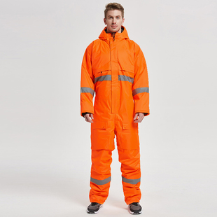 船员工作服男 套装 冬季 防水棉服洗车防寒加厚加绒棉袄冷库棉衣棉裤