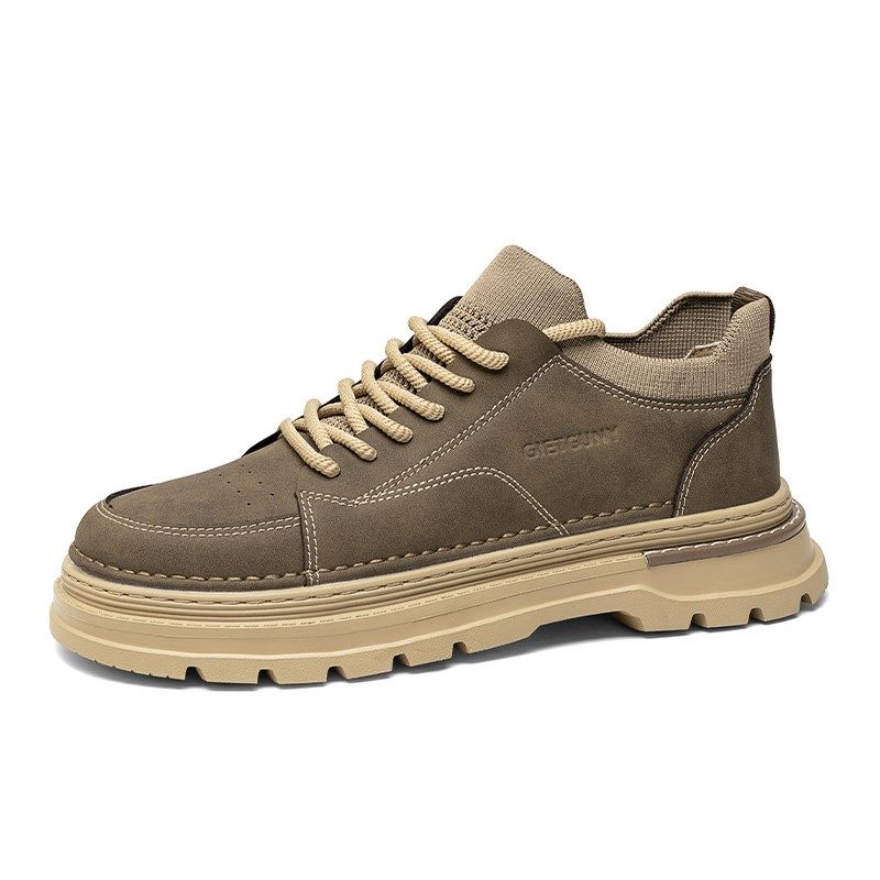 冬季男鞋秋冬款2024新款爆款马丁靴男低帮英伦鞋子袜口工装鞋男款