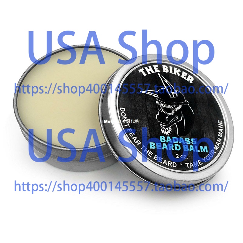 速发Badass Beard Care Beard Balm- The Biker Scent, 2 oz