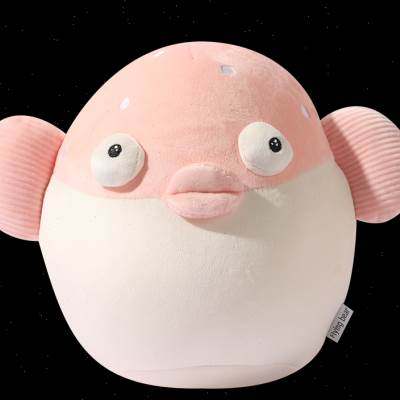 小河豚变形两用枕抱枕可爱脖子u型颈枕旅行护颈枕头靠枕U形