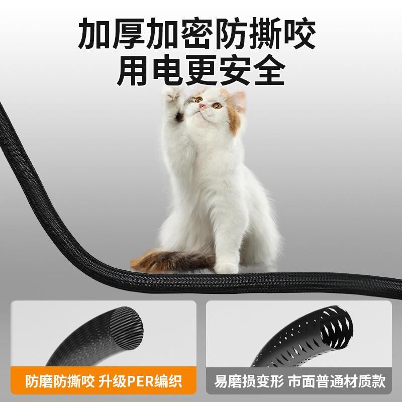 电脑线固定集线器整理线管套防猫咬保护电线收纳束线神器理线管