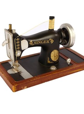 复古缝纫机衣车模型铁皮装饰品橱窗陈列道具客厅服装店铺怀旧摆件