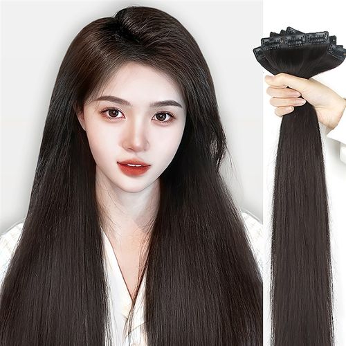假发片女真发一片式增发量蓬松隐形无痕接发贴片自己接自然真发片
