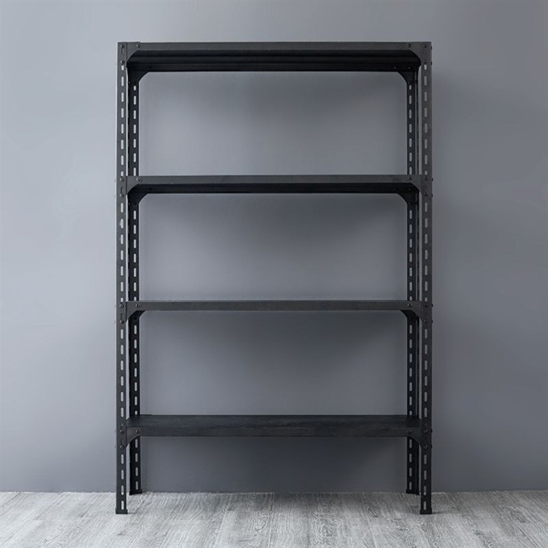 25宽黑色角钢货架仓储置物架多层阳台超市家用储藏室角钢万能角铁