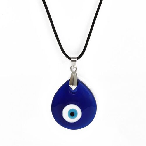 小众高货Sea Blue 25/30/35mm Evil Eye Pendants Necklace For W