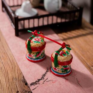 迷你手篮春盛茶家摆件竹q篮手83572工竹编子花席篮潮州传统竹艺摆