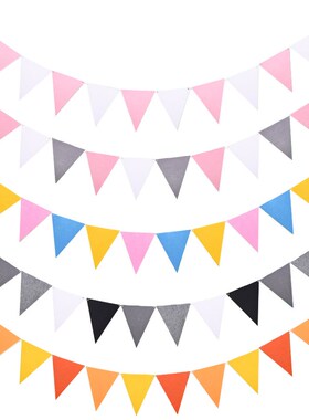 Colored Felt Cloth Garland Flags Bunting Wedding Birthday P