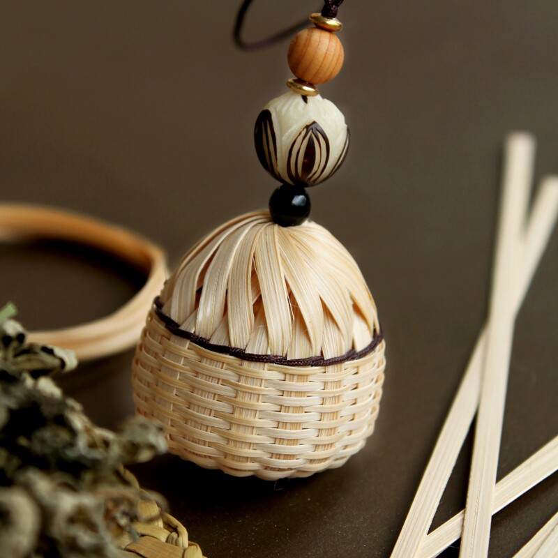 竹编香囊球风铃铛diy手工材料包d汉服禁步配饰挂件古风端午节礼物