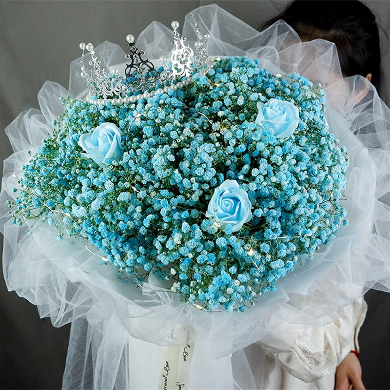 成品满天星干花花束永生花送女友男朋友送闺蜜妈妈生日母亲节礼物