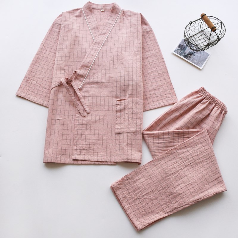 日式和服睡衣女男士春秋夏季z棉布薄款宽松情侣汗蒸家居服套装