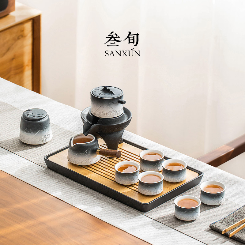 功夫茶具套装家h用喝茶泡茶中式简约陶瓷客厅干泡高级新款茶盘定&
