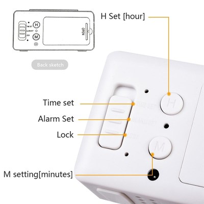 LED Display Alarm Clock Digital LED Electronic Time Temperat