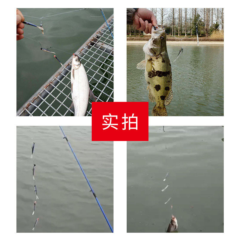 现货路亚串钩钓组鱼钩铅头钩鲈鱼翘嘴桂鱼专用R饵仿生软虫鳜鱼路