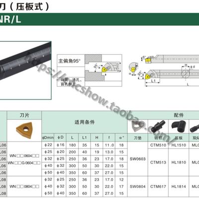 极速内孔刀95度S32T/S40T/S40U/S50U/S50V/S50W/S60V-MWLNR08/MWL