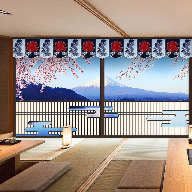 3D立体日式料理店墙布居酒屋壁纸C和风餐厅装饰壁画寿司店背景墙图片