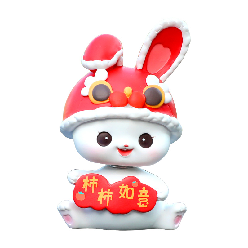 小兔子车载摆件汽车内饰用品高档摇头装饰品女20R23新款兔年吉祥